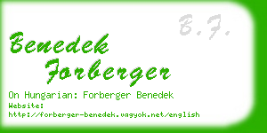 benedek forberger business card